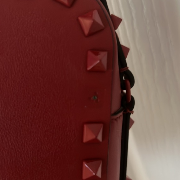 Genuine Valentino red on red Rockstud camera bag - Picture 6 of 8
